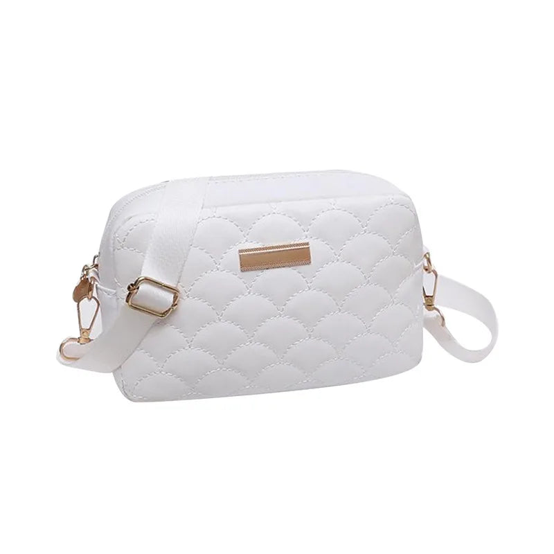 Embroidered Messenger Bag PU Leather Crossbody Large Capacity
