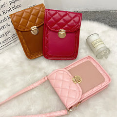 Embroidered Phone Bag Shoulder Messenger Bag Sweet Lady Handbag