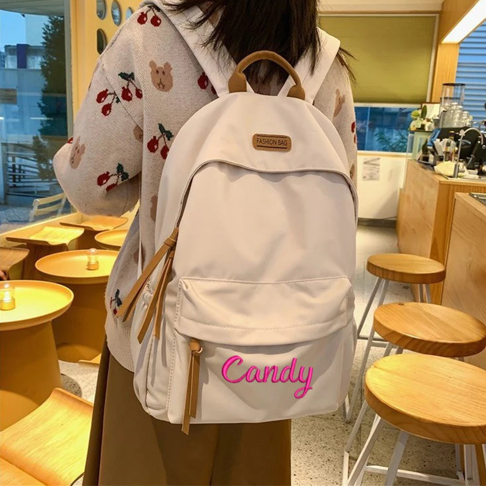 Embroidered Name Personalized High School Student Backpack