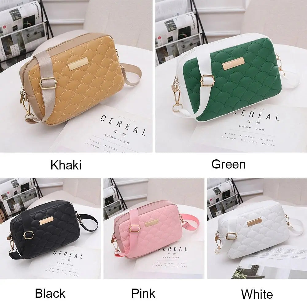 Embroidered Printing Messenger Bags PU Leather Shoulder Crossbody Bag for Women
