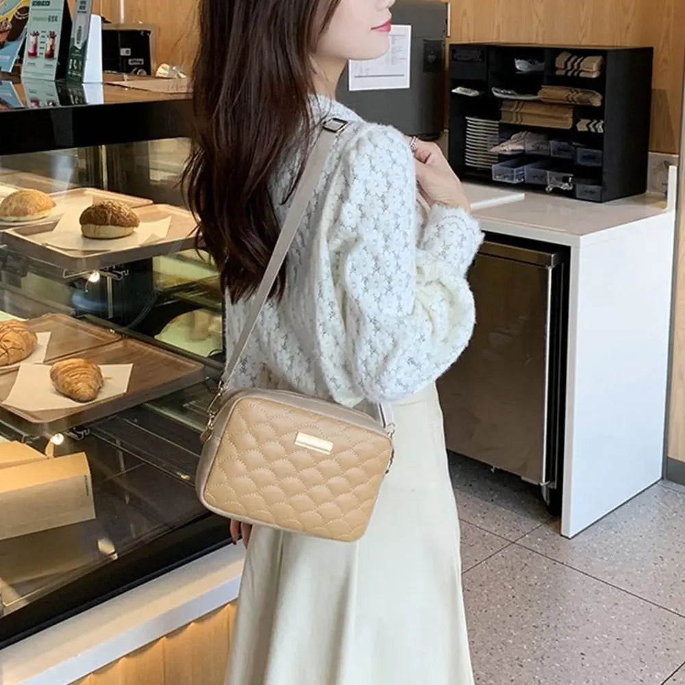 Embroidered Printing Messenger Bags PU Leather Shoulder Crossbody Bag for Women