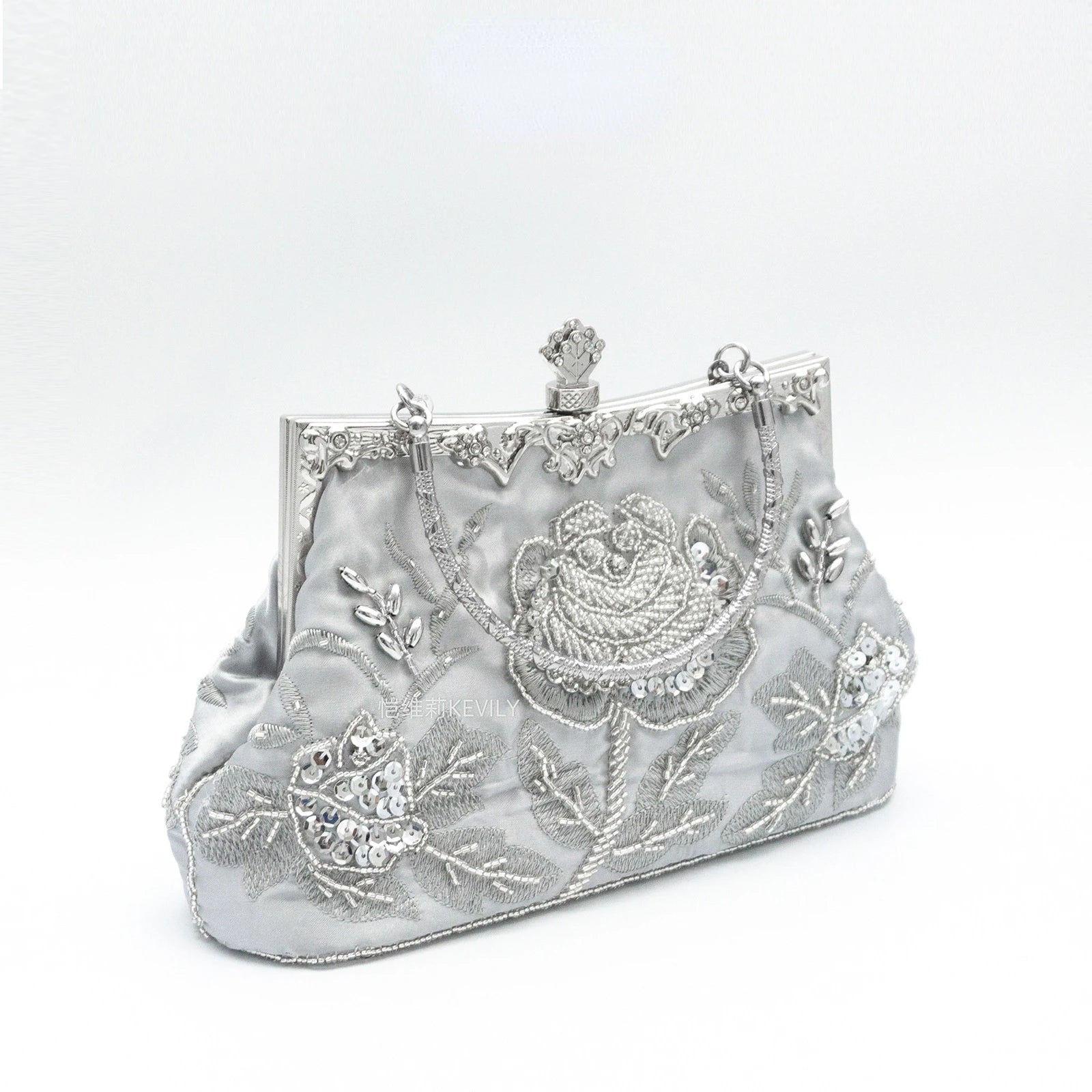 Vintage Beaded Evening Clutch Bags Diamond Sequined Handbag Bride Purses