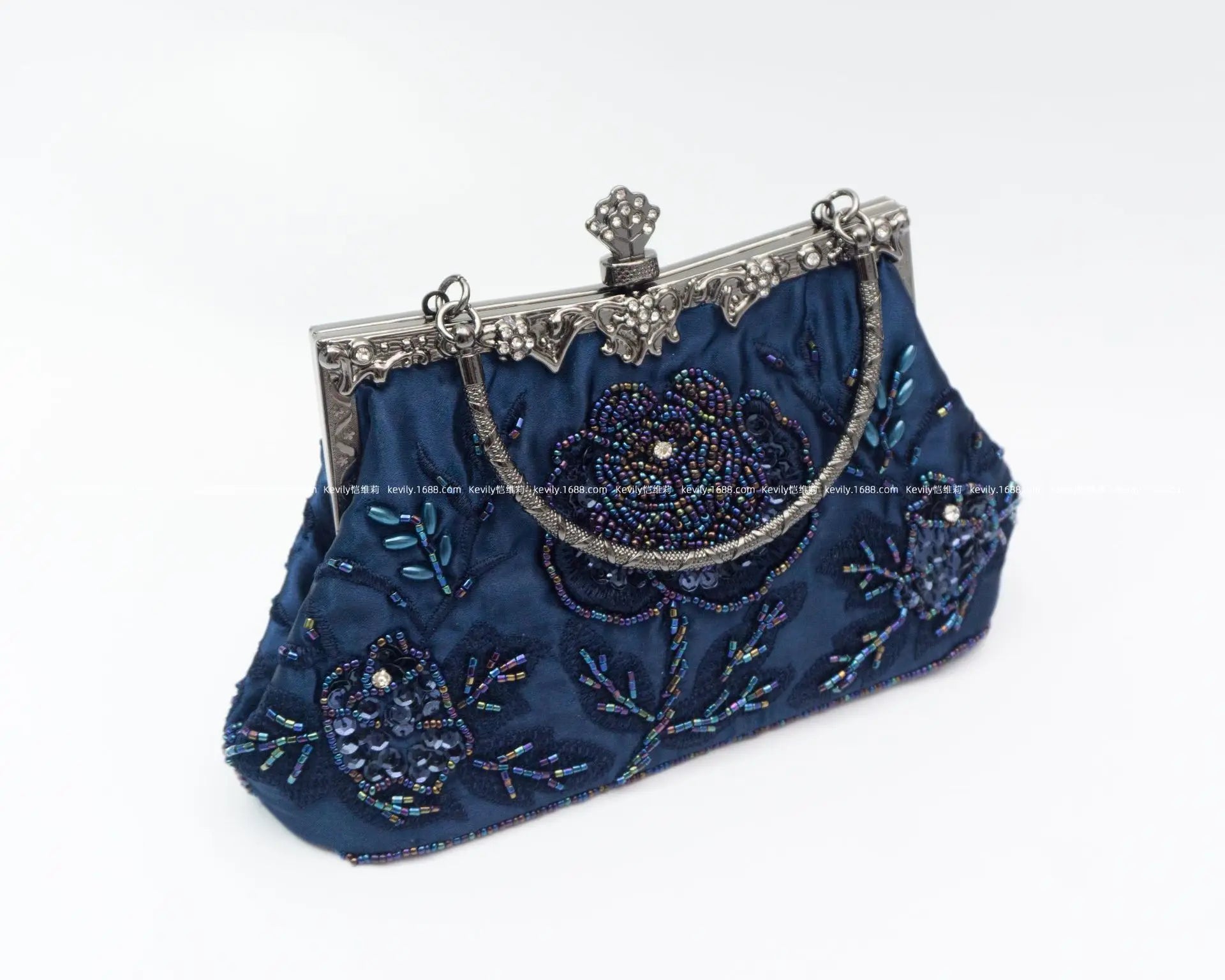 Vintage Beaded Evening Clutch Bags Diamond Sequined Handbag Bride Purses