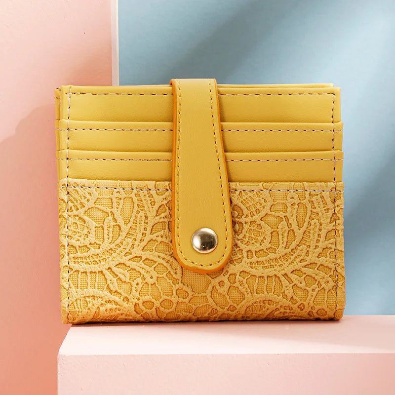 Embroidered Card Bag Women's Short Wallet Mini Zero Wallet
