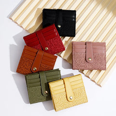 Embroidered Card Bag Women's Short Wallet Mini Zero Wallet
