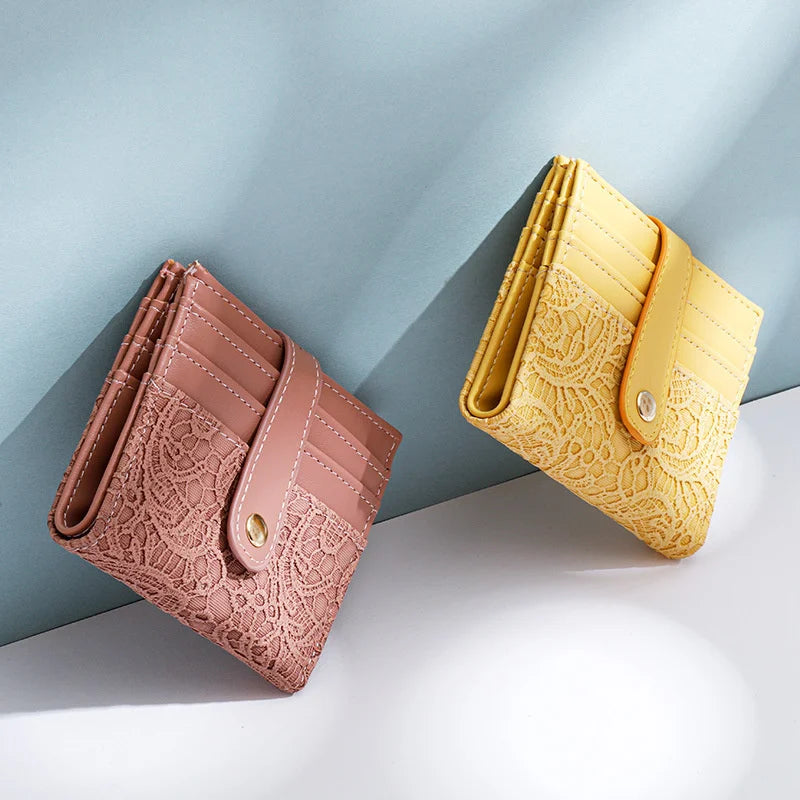 Embroidered Card Bag Women's Short Wallet Mini Zero Wallet