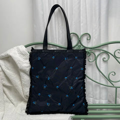 Embroidered Orchid Bag Casual Shoulder Handbag Tote Bag