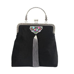 Embroidery Flowers Wedding Boho Fringe Bag Women's Handbags