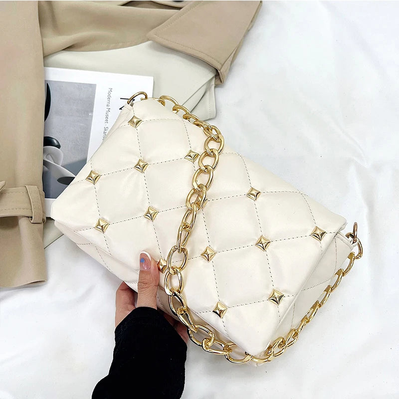 Embroidery Thread Chains Shoulder Bag Diamond Armpit Bag Women Wallet Ladies