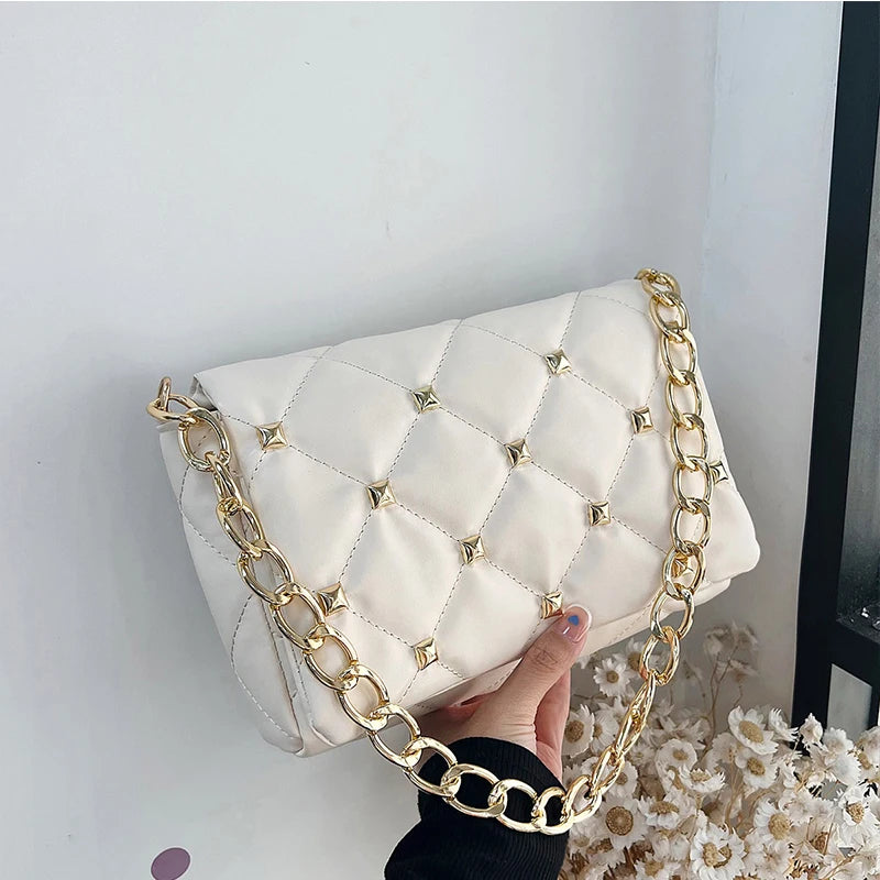 Embroidery Thread Chains Shoulder Bag Diamond Armpit Bag Women Wallet Ladies