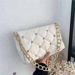 Embroidery Thread Chains Shoulder Bag Diamond Armpit Bag Women Wallet Ladies