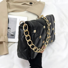 Embroidery Thread Chains Shoulder Bag Diamond Armpit Bag Women Wallet Ladies