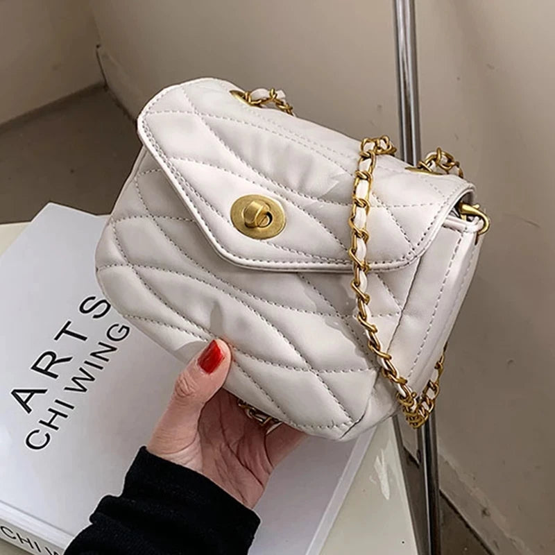 Embroidery Thread Crossbody Bag PU Leather Women's Handbag