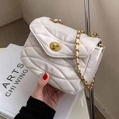Embroidery Thread Crossbody Bag PU Leather Women's Handbag