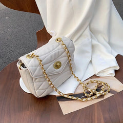 Embroidery Thread Crossbody Bag PU Leather Women's Handbag