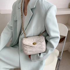 Embroidery Thread Crossbody Bag PU Leather Women's Handbag
