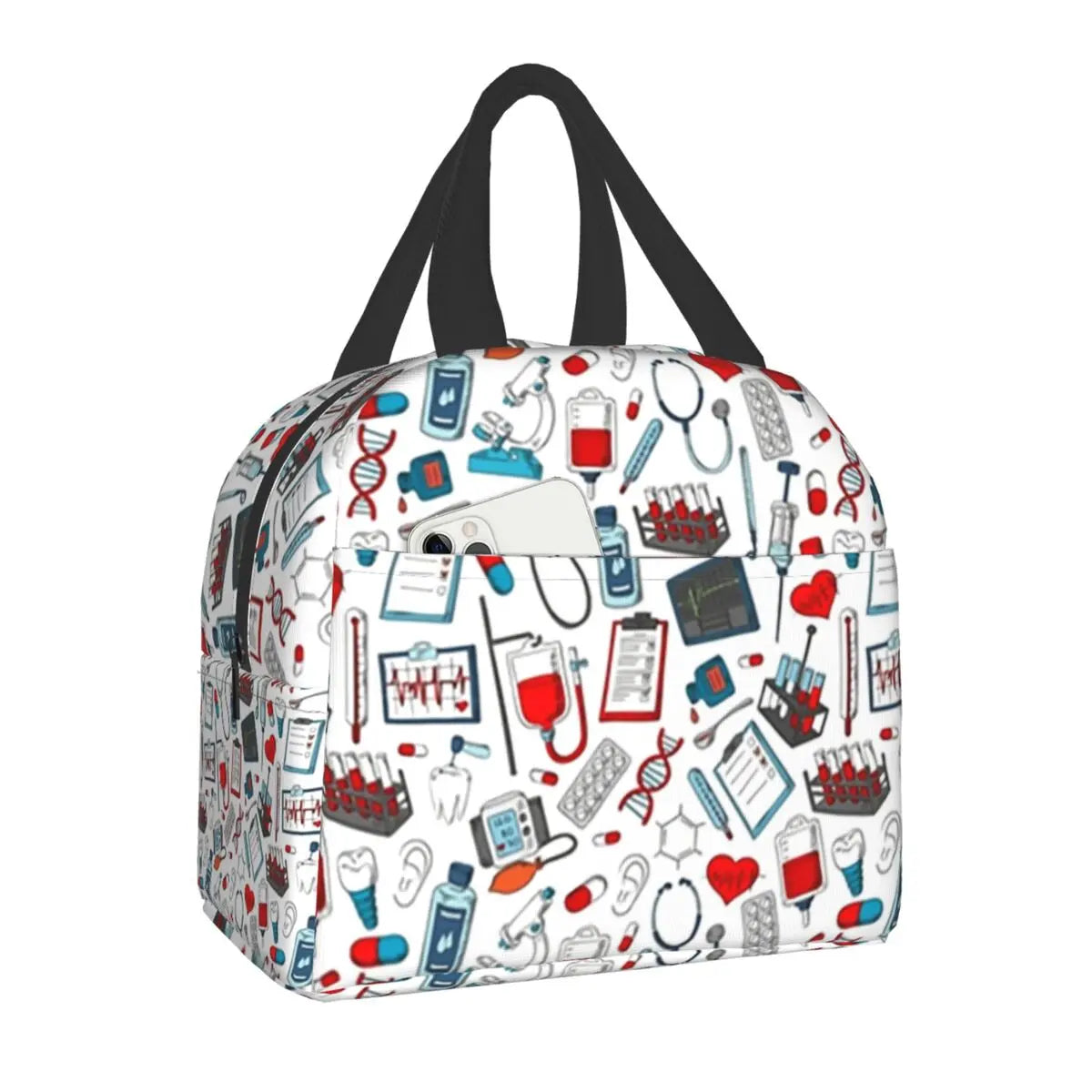 Emergency Nursing Supplies Patterns Portable Lunch Box for Women