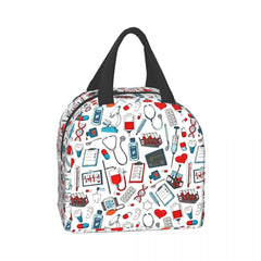Emergency Nursing Supplies Patterns Portable Lunch Box for Women