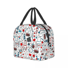 Emergency Nursing Supplies Patterns Portable Lunch Box for Women