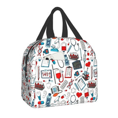 Emergency Nursing Supplies Patterns Portable Lunch Box for Women