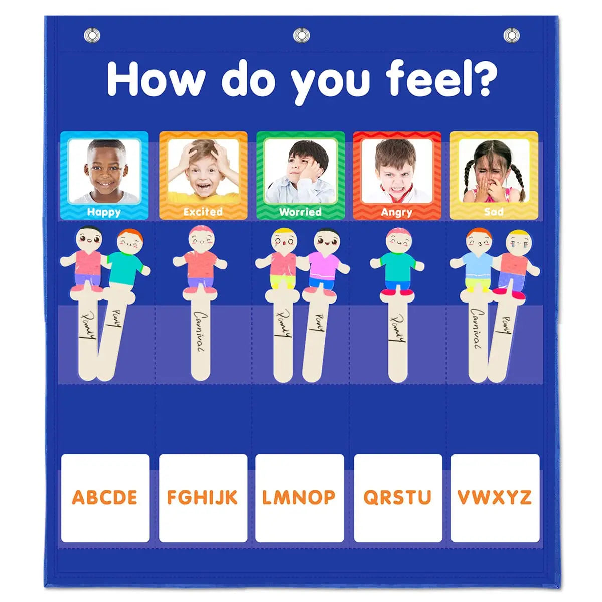 Emotions & Feelings Pocket Chart for Kids, Social Emotional Learning
