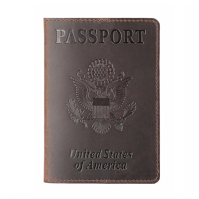 Personalized Leather US Passport Holder Travel Wallet