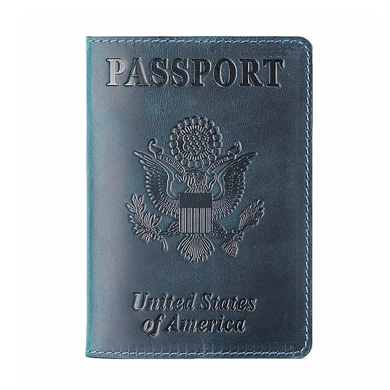 Personalized Leather US Passport Holder Travel Wallet