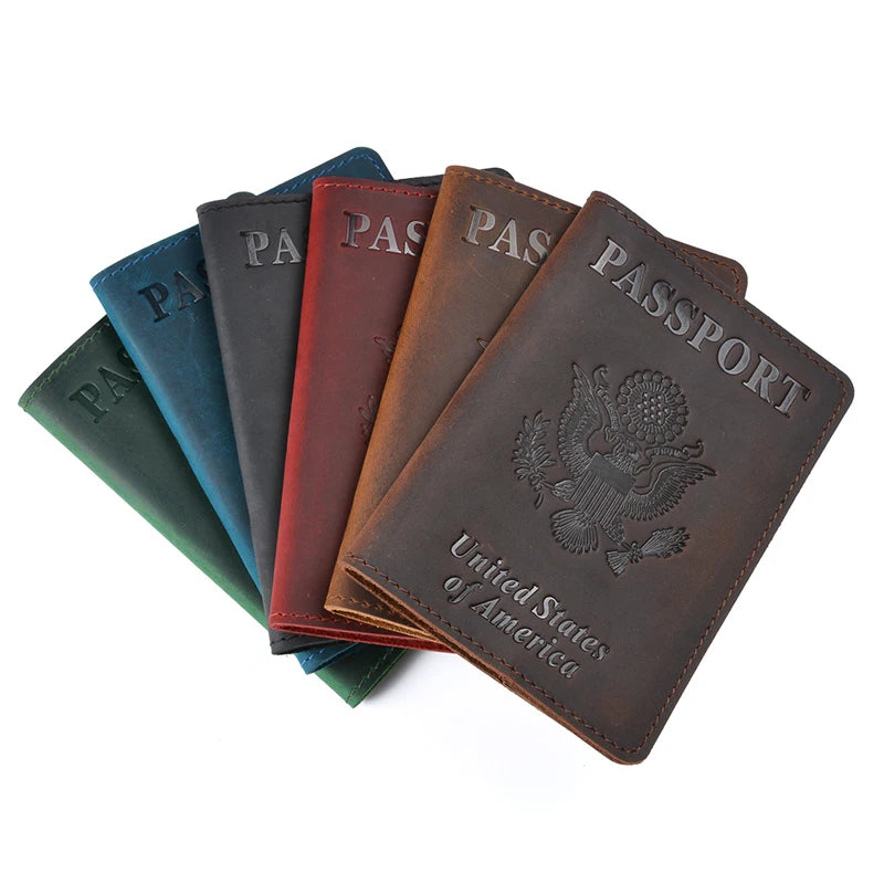 Personalized Leather US Passport Holder Travel Wallet
