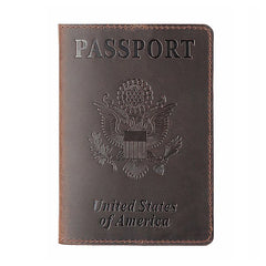 Personalized Leather US Passport Holder Travel Wallet