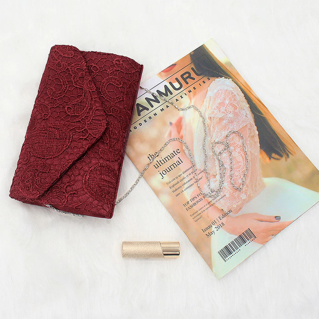 Lace Envelope Clutch Wedding Handbag Shoulder Purse