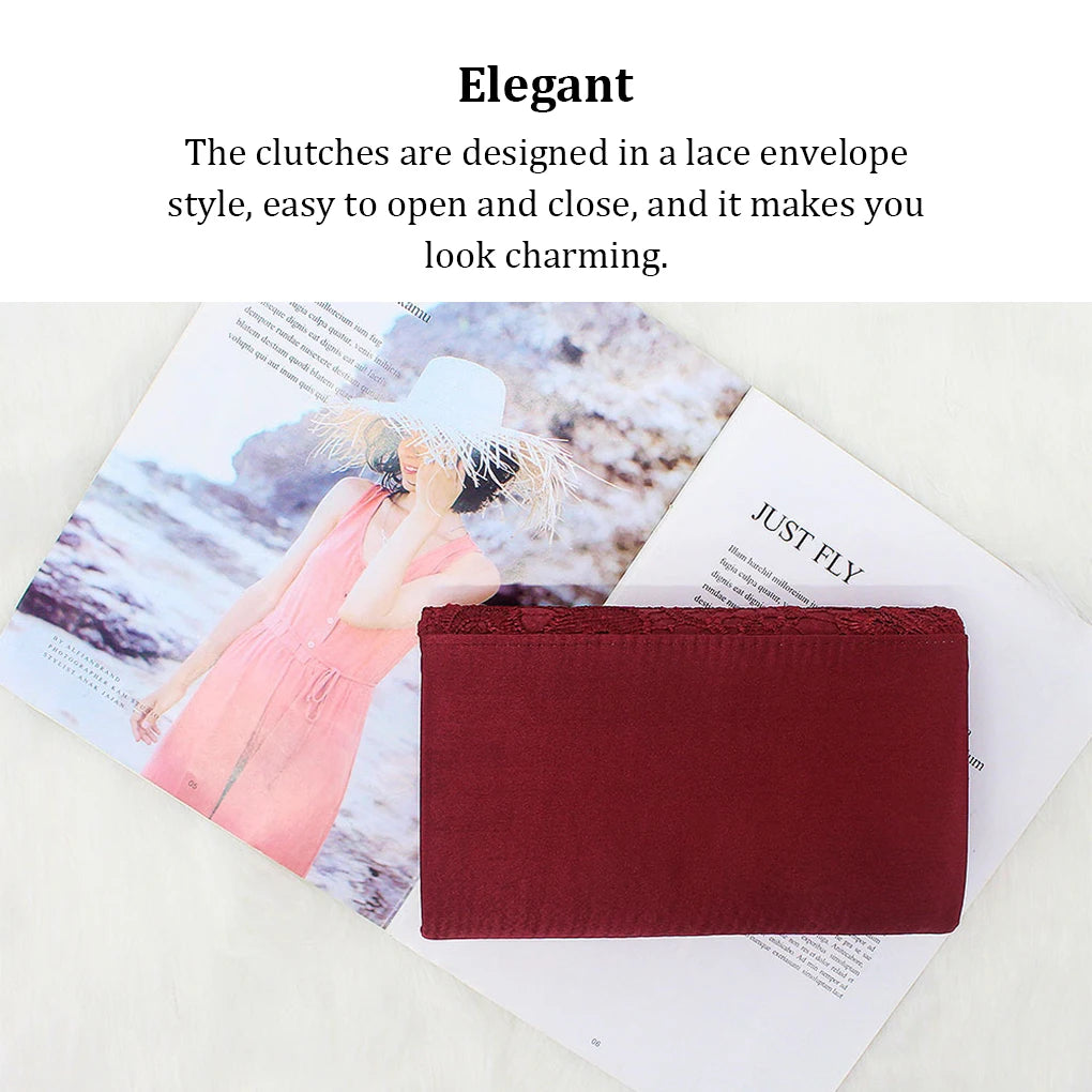 Lace Envelope Clutch Wedding Handbag Shoulder Purse