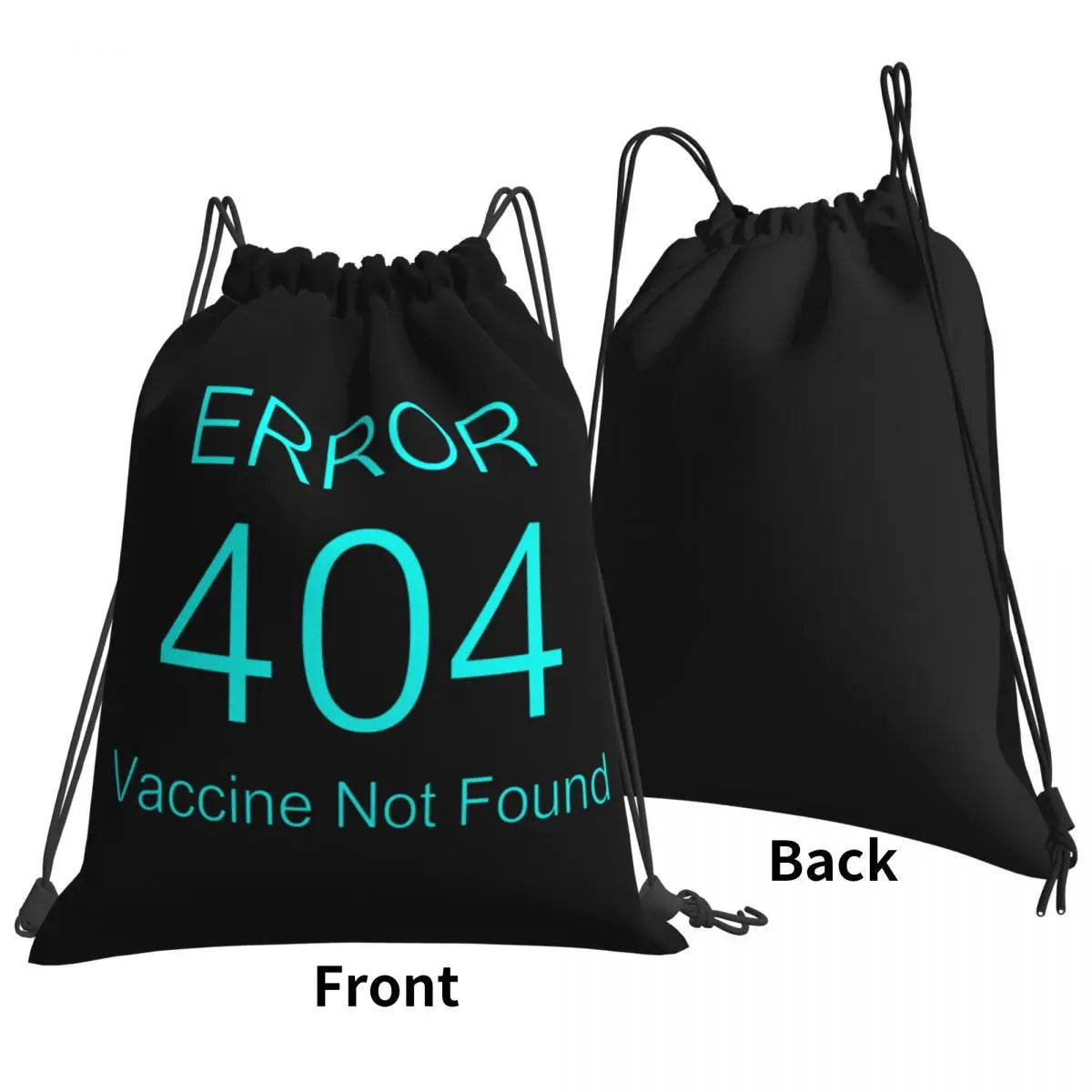 Personalised Vaccine Not Found Gym Bag Drawstring Backpack