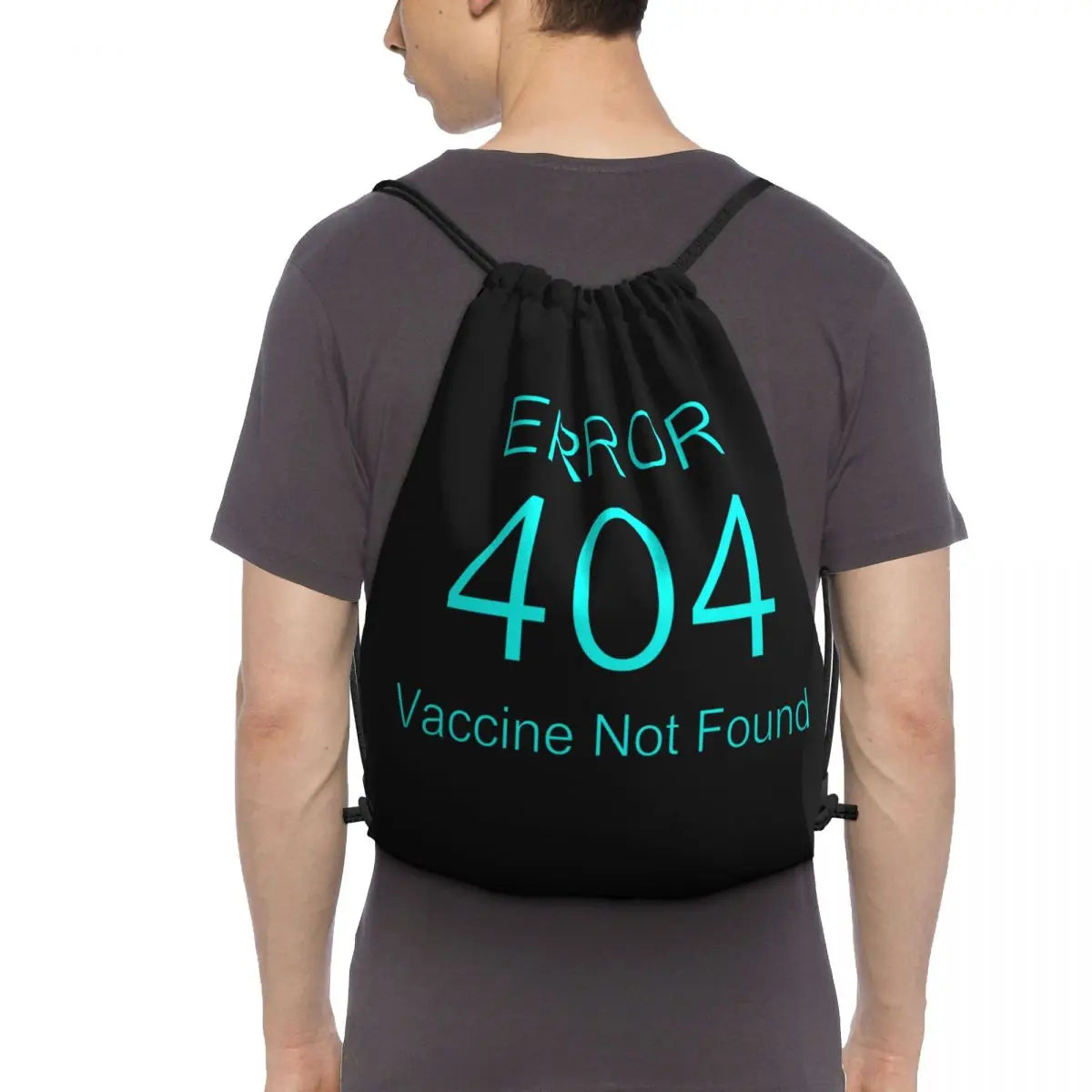 Personalised Vaccine Not Found Gym Bag Drawstring Backpack