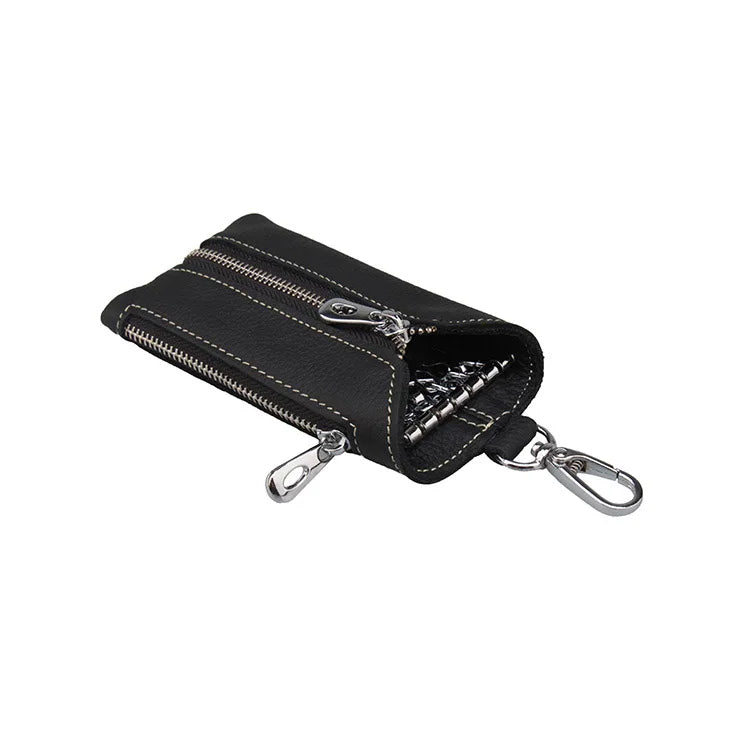 Vintage Leather Keys Wallet Keychain Zipper Key Case Bag Key Holder