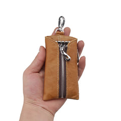 Vintage Leather Keys Wallet Keychain Zipper Key Case Bag Key Holder