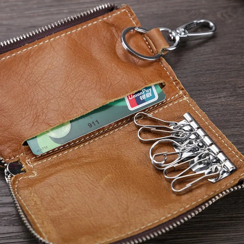 Etaofun Retro Leather Key Holder for Men Women, Keys Case