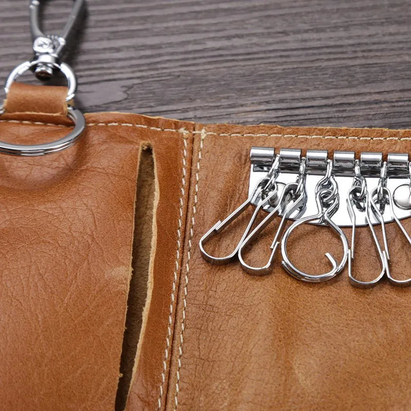 Etaofun Retro Leather Key Holder for Men Women, Keys Case