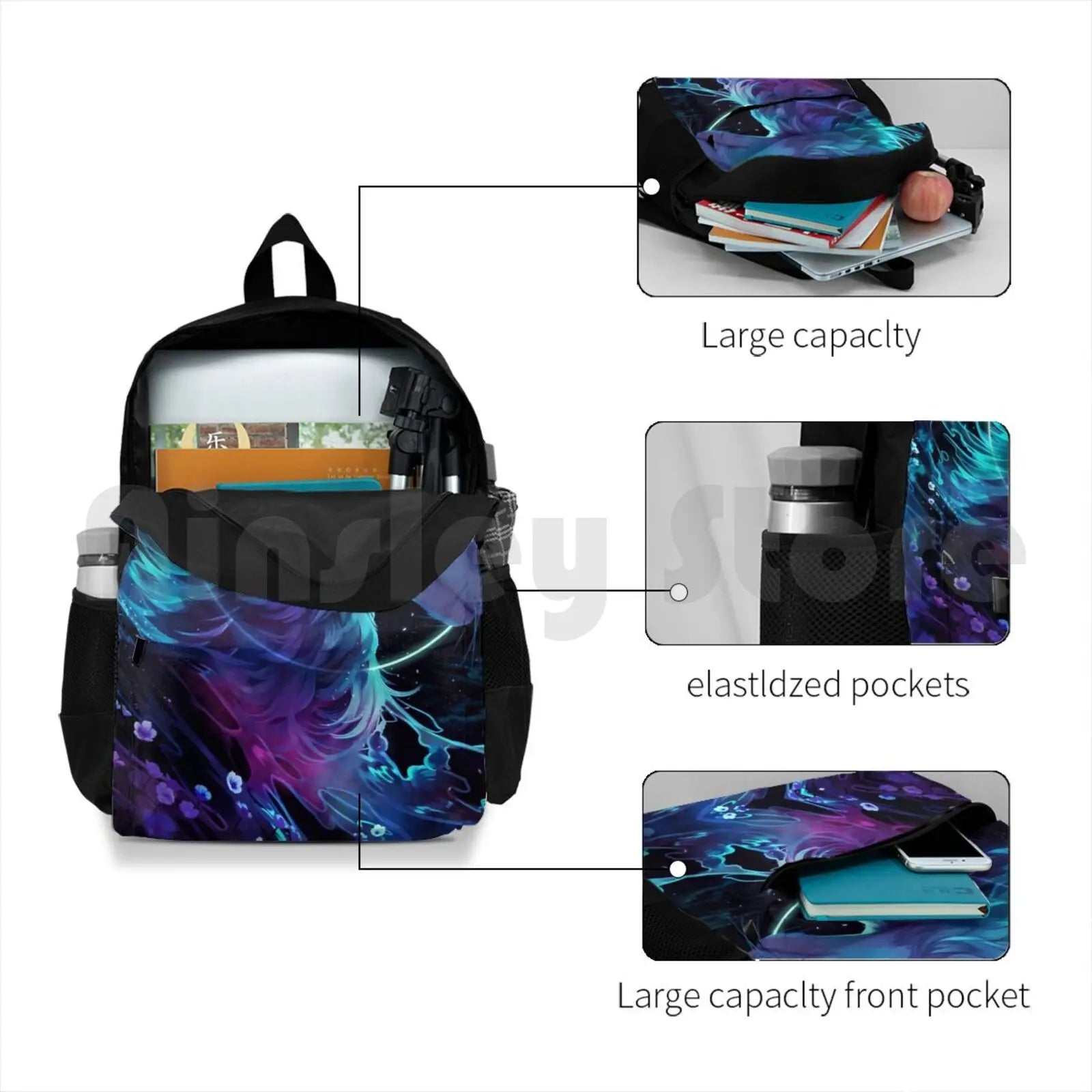 Ether Outdoor Hiking Backpack Clockbirds Wolf Dog Can