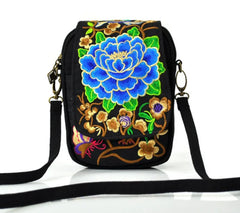 Ethnic Style Flip Embroidery Mobile Phone Bag Mini Zero Wallet