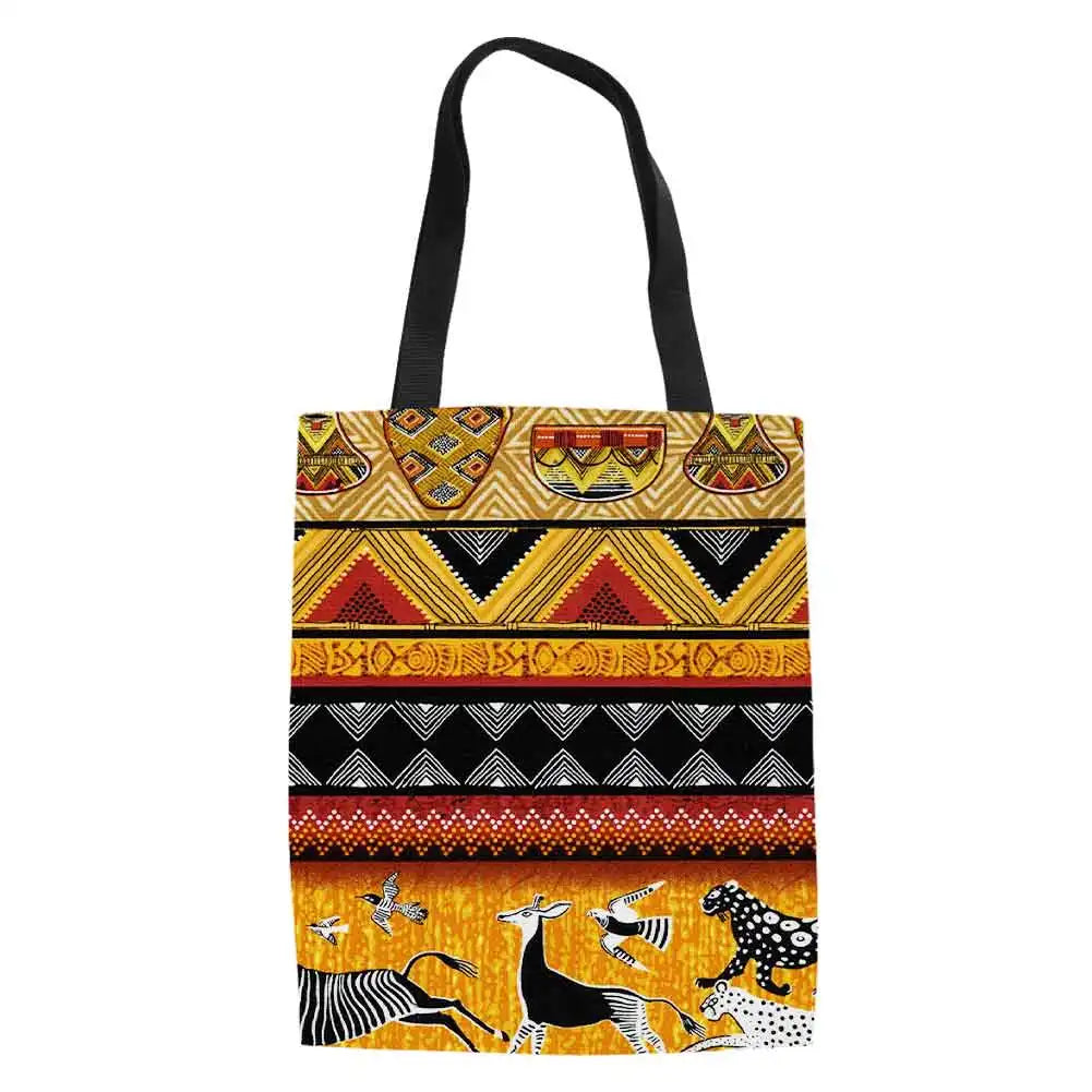 Tribal Print Summer Tote Bag Large Capacity Beach Shoulder Handbag