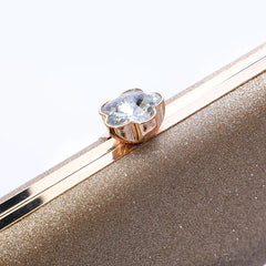 Europe America Women's Handbag Metal Crystal Small Square Bag