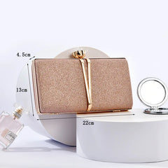 Europe America Women's Handbag Metal Crystal Small Square Bag