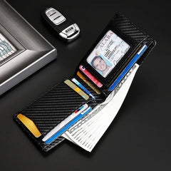 Men's Carbon Fiber Wallet with Airtag Pocket