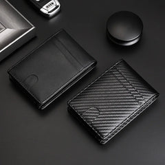 Men's Carbon Fiber Wallet with Airtag Pocket