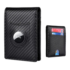 Men's Carbon Fiber Wallet with Airtag Pocket