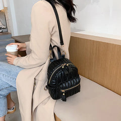 Women's Soft Leather Backpack Embroidery Thread Ling A Travel Bag