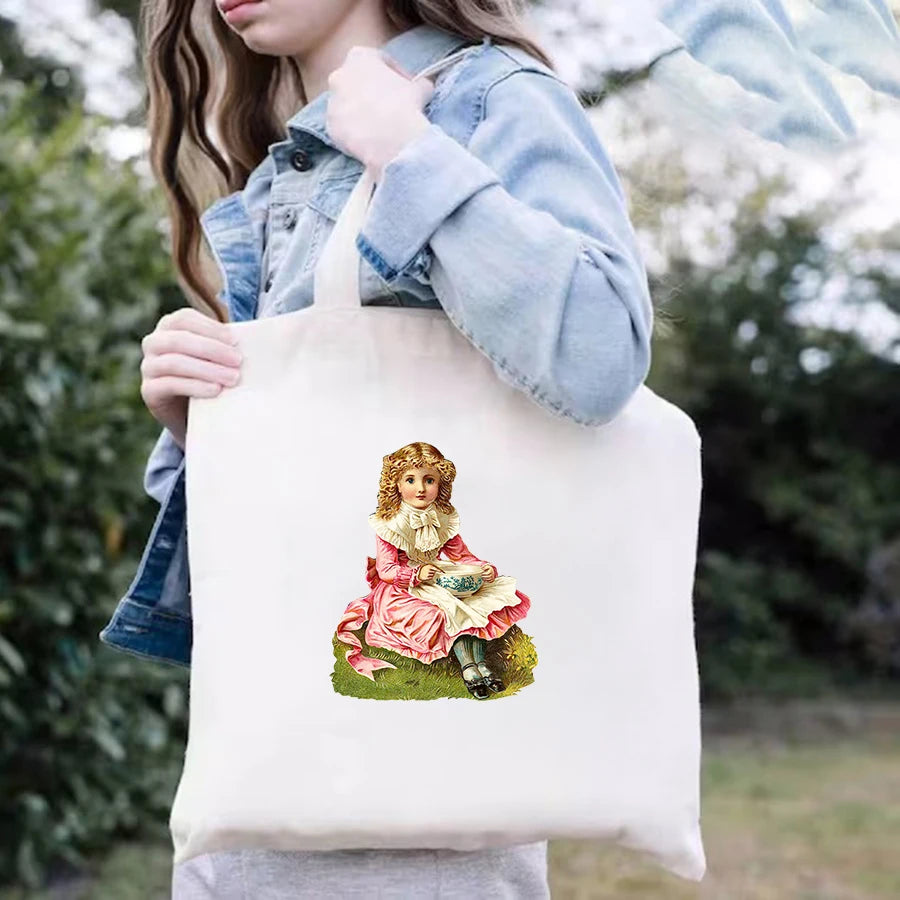 European Baby Shoulder Bag Renaissance Oil Painting Pattern Canvas Organizer