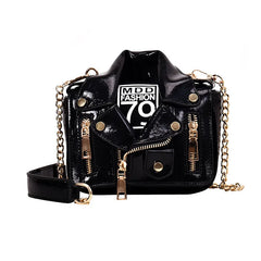 Motorcycle Bags Jacket Shape Shoulder Messenger Bag PU Leather Handbag
