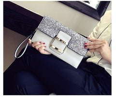 Retro Sequin Shoulder Bag Short Handle Chain Messenger Evening Bag