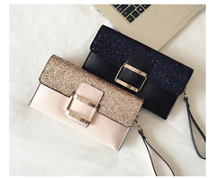 Retro Sequin Shoulder Bag Short Handle Chain Messenger Evening Bag
